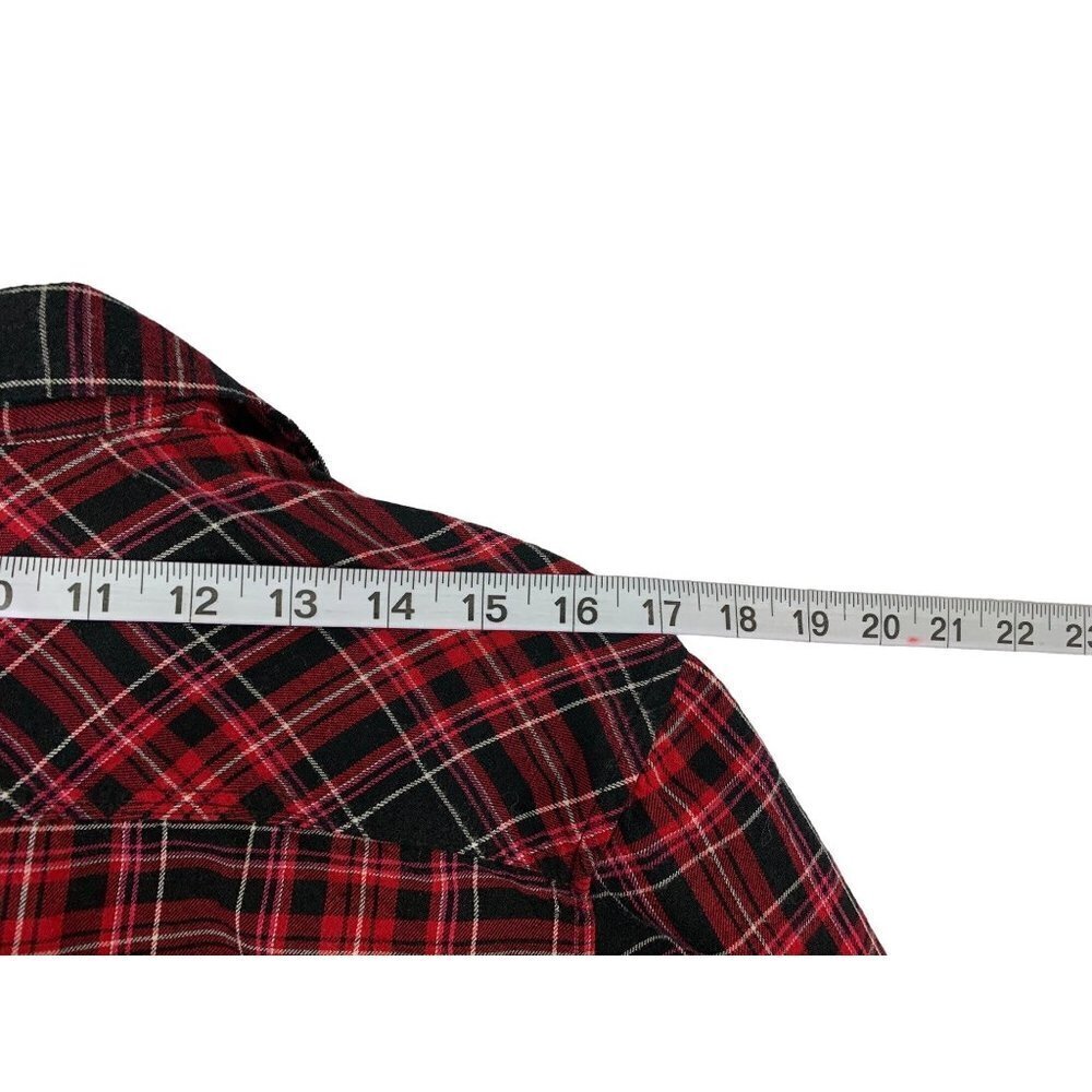 Dressbarn Women's Red & Black Plaid Top - Picture 5 of 7